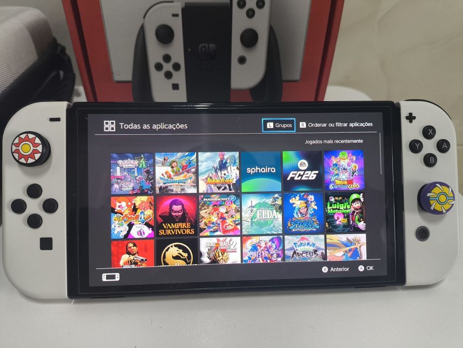 Nintendo Switch Oled Desbloqueado + cartão SD 512gb