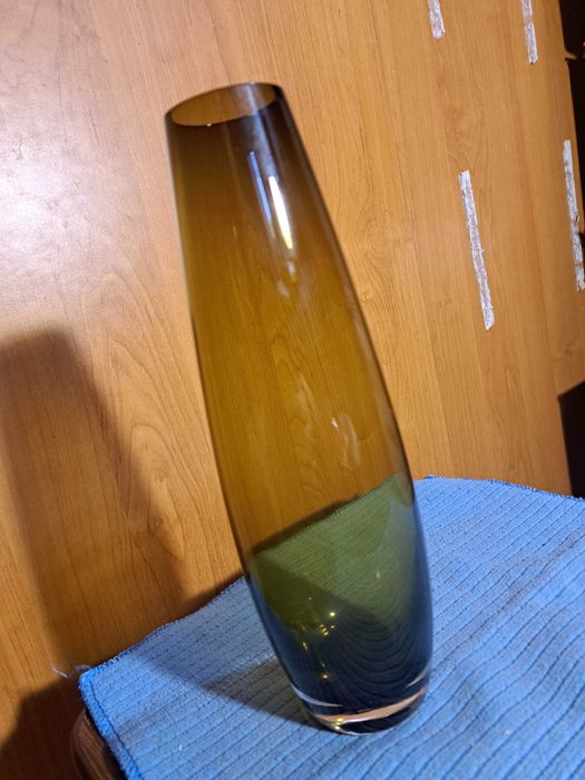 Ваза, цветное,  оливковое, стекло, Муранское, старая винтажная, декор