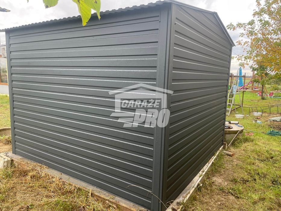 Domek Ogrodowy 3x3 Drzwi Okno Dach dwuspadowy Antracyt GP228