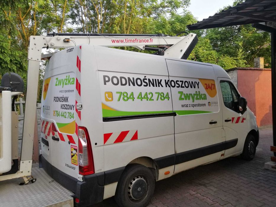 Podnośnik Koszowy Zwyżka Wynajem mycie elewacji wycinka drzew Montaż