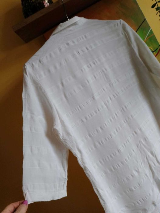 bluzka biała krótki rękaw 40-42/L-XL