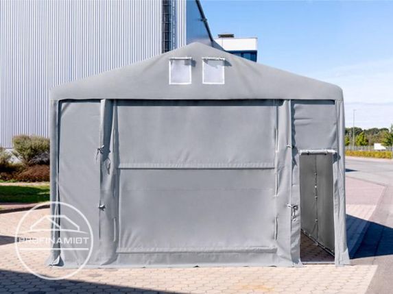 8x10m Namiot magazynowy, przemysłowy, 3,6 m wysokość ścian, PVC szary