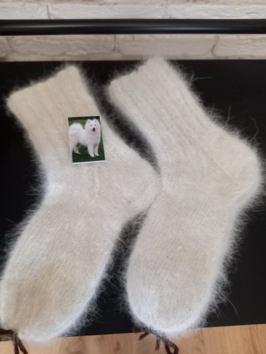 ЗИМНИЕ ВЯЗАНЫЕ Носки из собачей шерсти,пуха - Хаски. Шкарпетки зимові