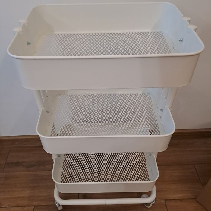 Wózek råskong ikea, z przykrywką, biały,bambus, opakowanie.