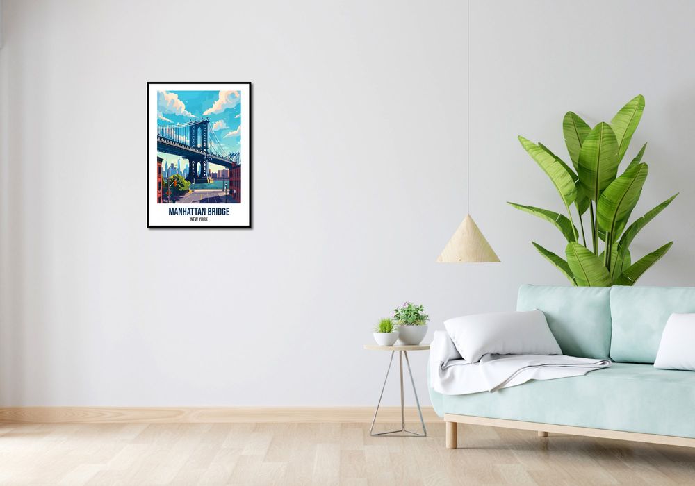 Plakat 50x70cm Manhattan Bridge, New York