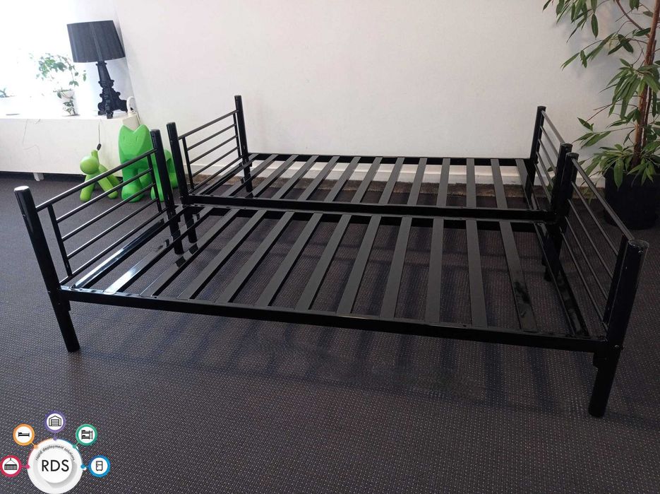 Łóżko metalowe pojedyncze lub piętrowe wojskowe pracownicze 90x200 cm
