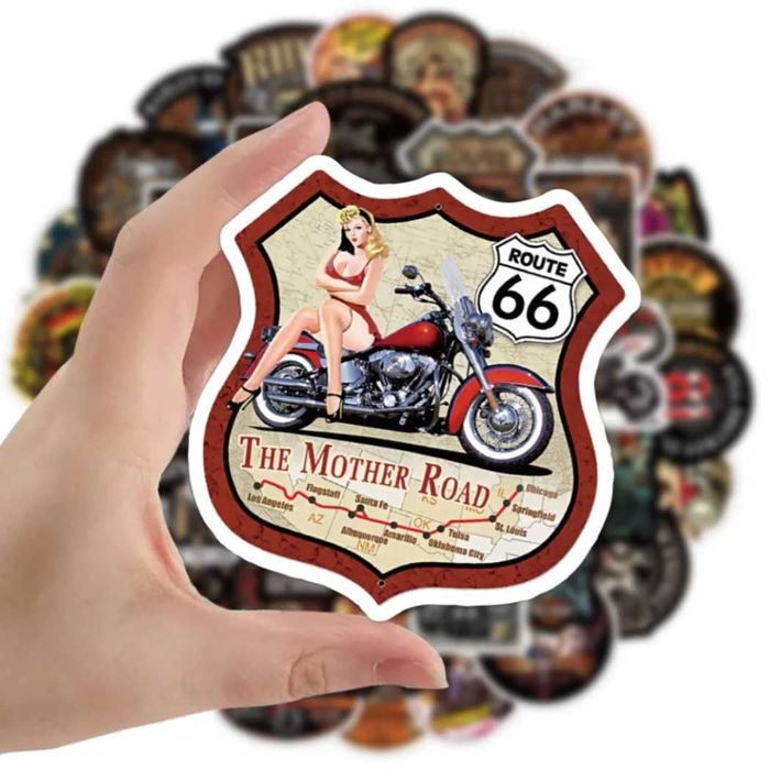 Naklejki Retro, motocykle. 50szt. Dostępne 2 kpl.