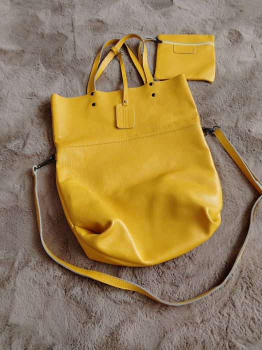 Piękna duża włoska torba ze skóry naturalnej