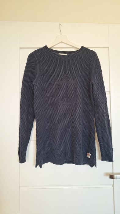 Sweter damski Henri Lloyd granatowy logo waffle M