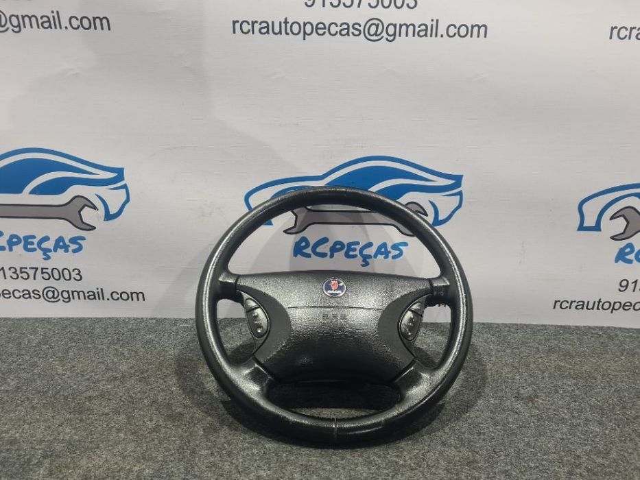 VOLANTE GUIADOR COMPLETO SAAB 95 9.5 9-5 PELE COMANDOS MULTIFUNÇÕES AIRBAG