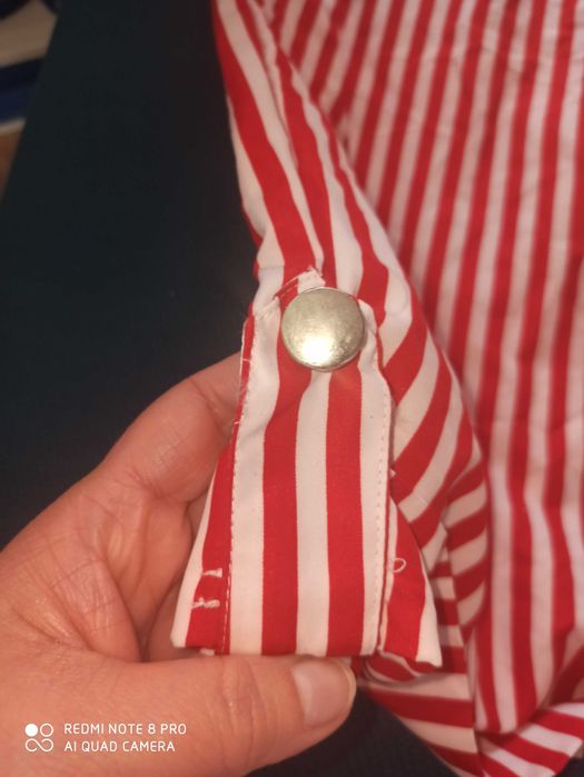 Szorty damskie biało- czerwone w paski, rozm. XL