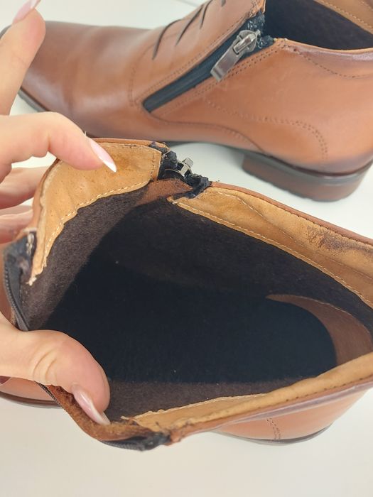 Buty męskie skórzane ocieplane w rozmiarze 44