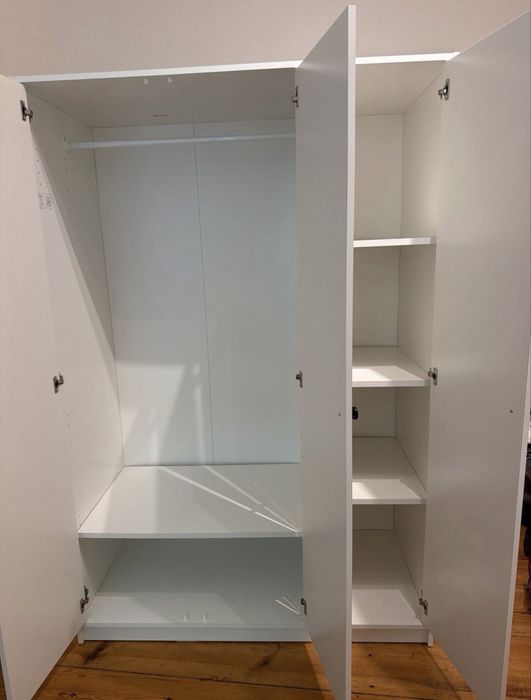 IKEA Kleppstad szafa 3 drzwi biała 117x55x176 cm