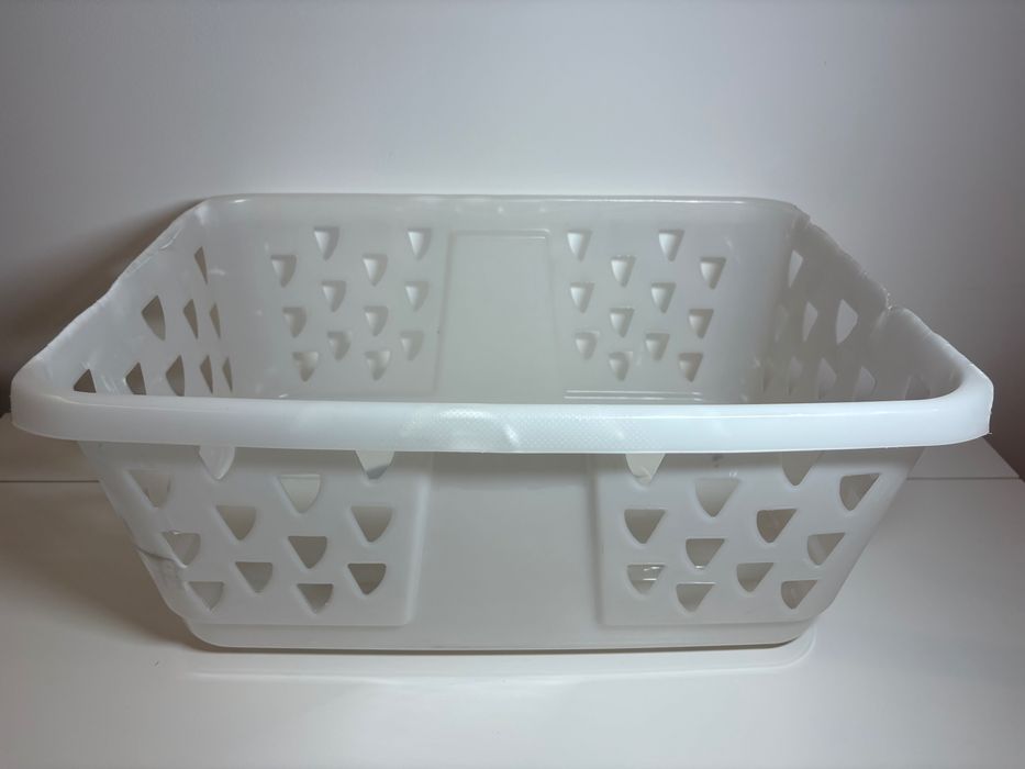 Kit: 2 Cestos p/roupa, branco, 36 l (1 cesto está cortado nas pegas)