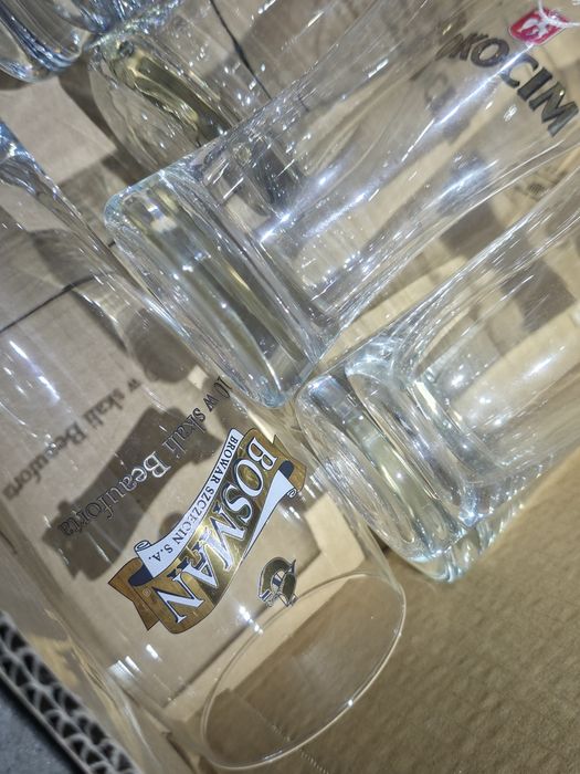 11 sztuk Kufel szklanki do piwa Bosman EB Okocim Warka Tyskie Wrocław