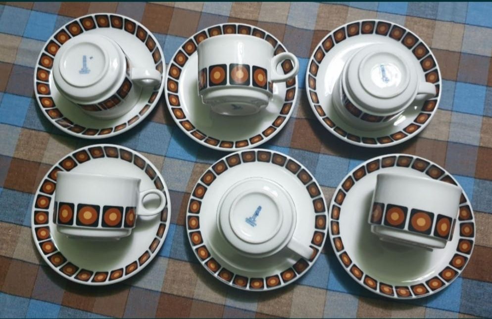 6 chávenas de café porcelana de Coimbra