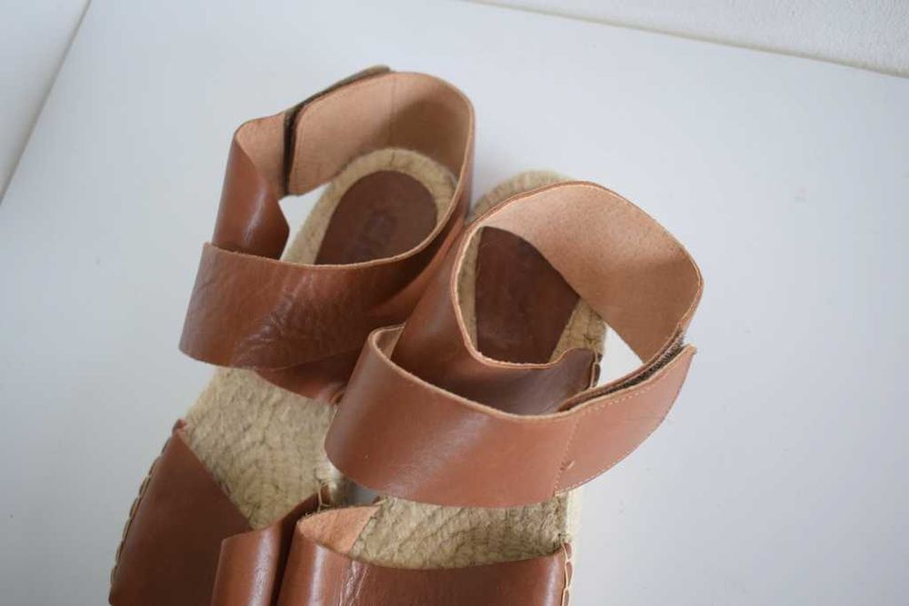 Zign sandały buty espadryle brązowe skórzane 38