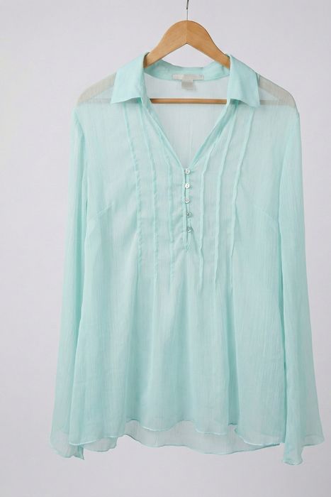 Miętowa szyfonowa bluzka Collection Chalice Modern – r. 36/38, półprze