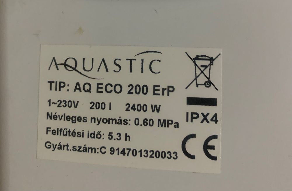 Водонагрівач /Бойлер/ 200 літрів Aquastic AQ ECO 200 ErP