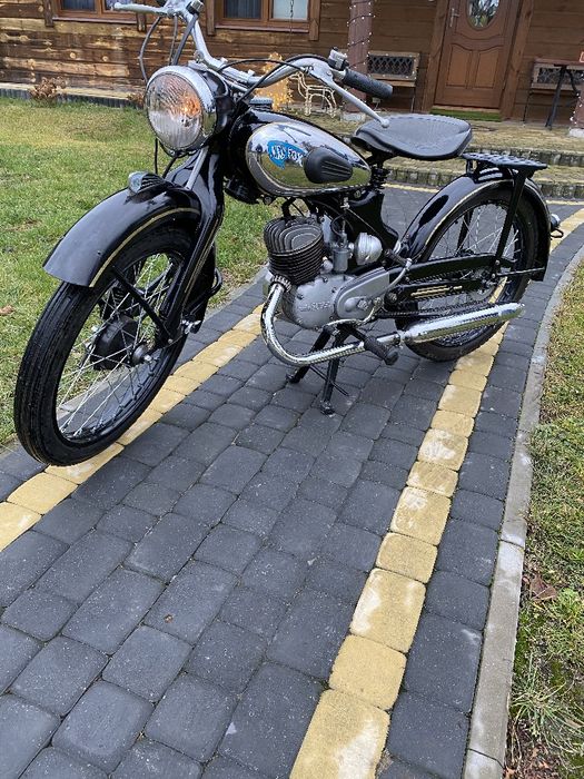 Nsu Fox 98cm 1952rok motocykl zabytkowy odrestaurowany odnowiony z dok