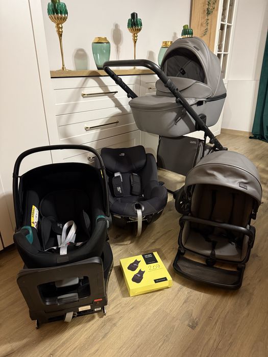Wózek Anex e/type Gothic + 2 foteliki Britax Römer  z baza ISOFIX