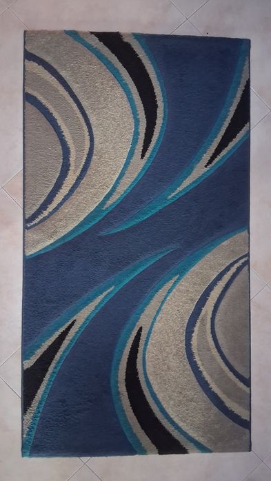 Tapete  ELANA - Azul e Cinzento 80x150