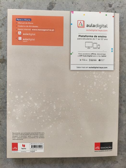 Livro de Português 7º ano Mensagens completamente novo, nunca usado