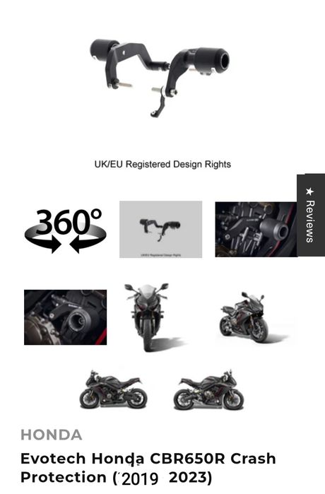 Крашпеды Honda CBR650R, CB650R  2019-2023, 2024-2026, Evotech Performance