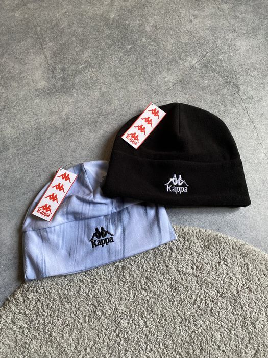 Тепла флісова шапка Kappa оригінал нова чоловіча з флісу чорна зимова
