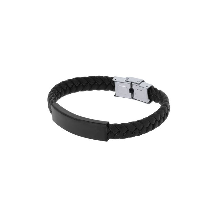 Pulseira em Couro Sintético com Placa Metálica – Personalizável