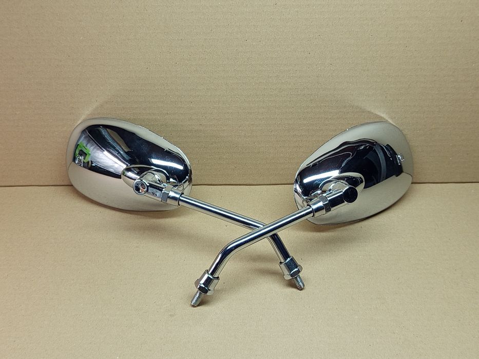 Дзеркала мото (пара) "ОВАЛ ХРОМ" M8  М10 R+R