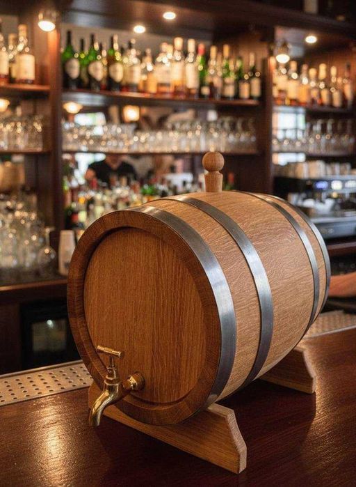 Бочка діжка дубова для напоїв вина віскі самогону алкоголю