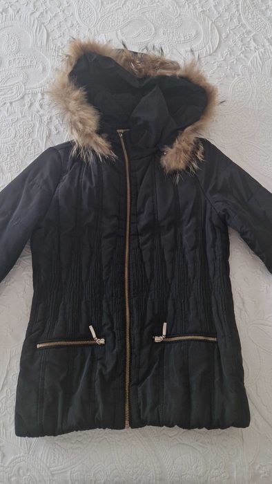 Casaco acolchoado preto, tamanho S