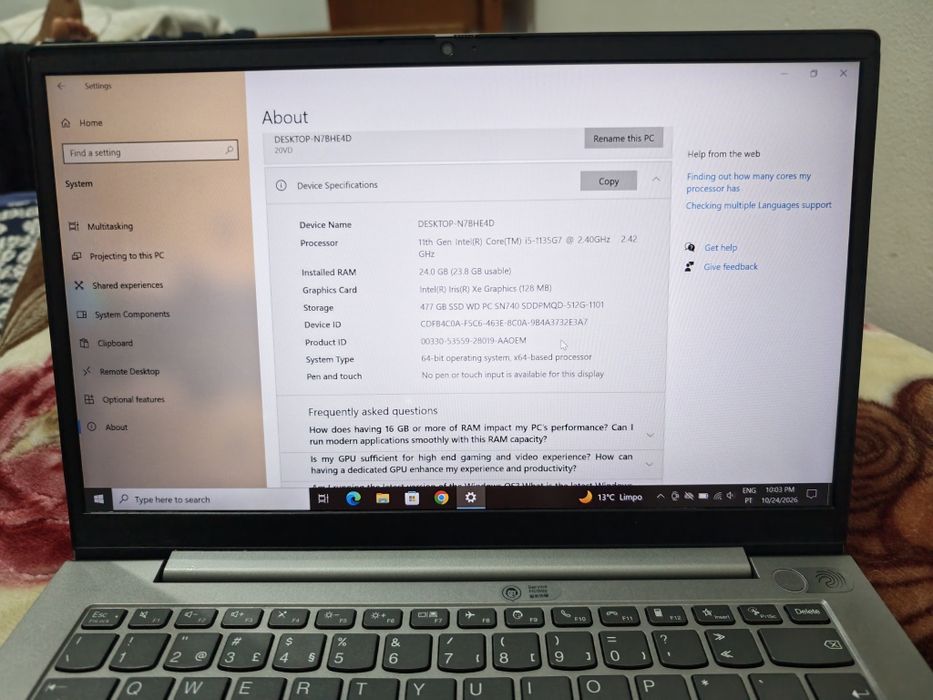 Lenovo thinkpad Core i5 11 Generation