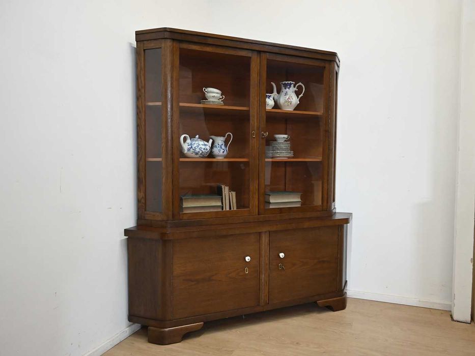 kątnik dębowy art deco witryna s043012