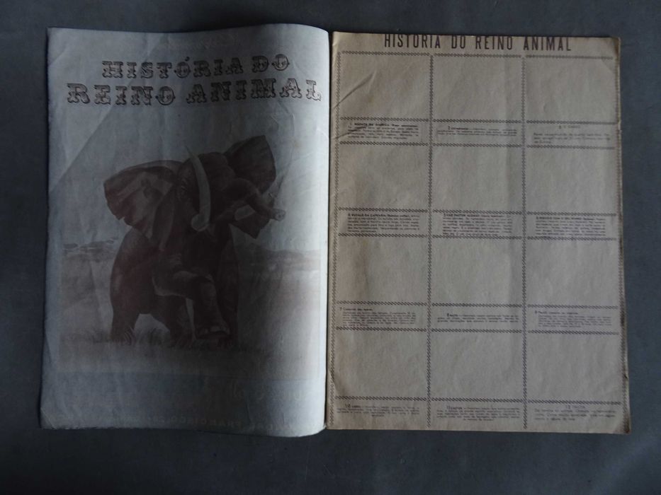 Caderneta de cromos de caramelos vazia História do Reino Animal + 149