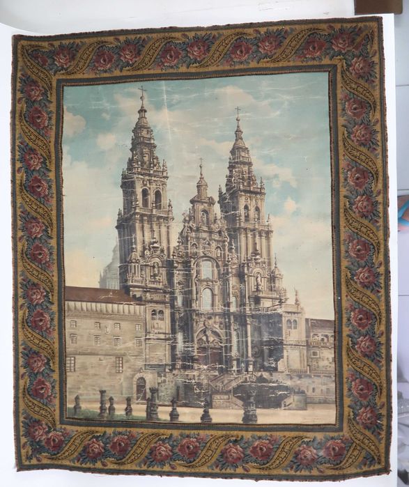 Catedral Santiago Compostela (Óleo gravura em tecido ?)