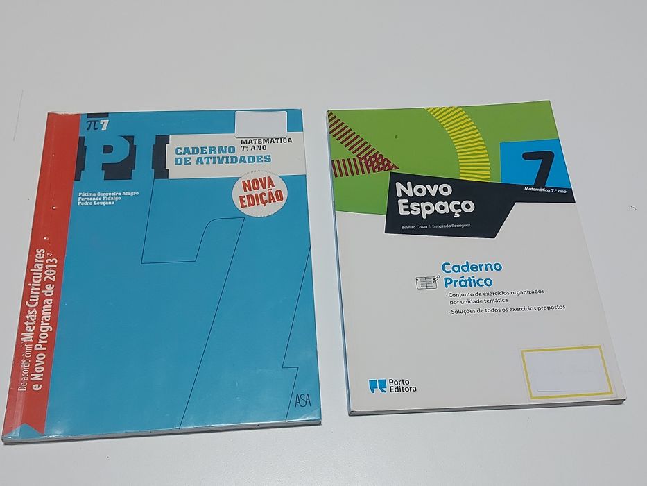 Manuais e Cadernos de Atividades 7ano e 8ano (Português e Matemática)