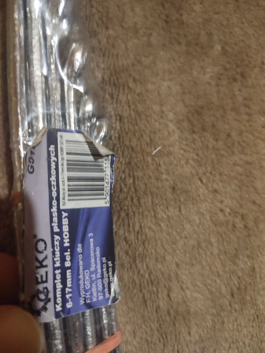 Zestaw 6 szt. kluczy płaskich dwustronnych