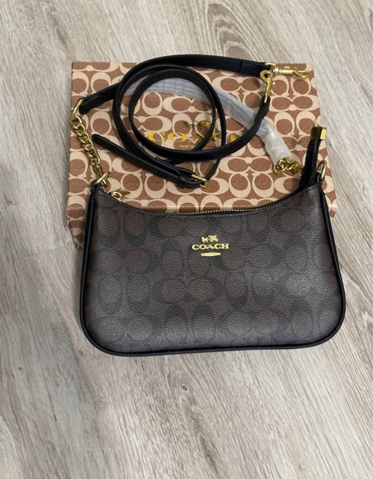 Сумка Coach Teri -женска через плечё Коуч коричнева.
