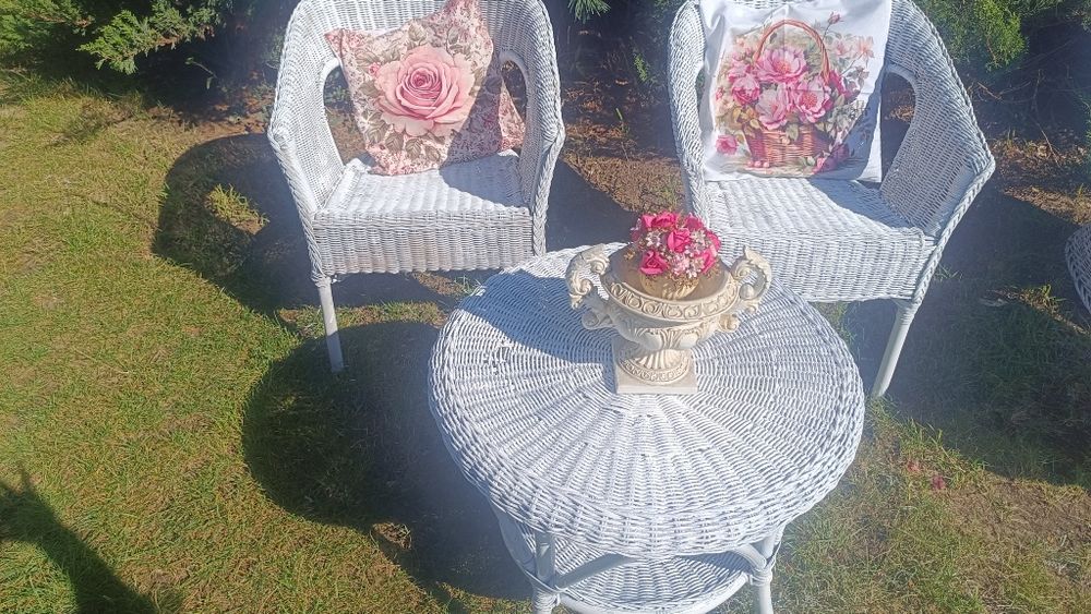 Komplet z wikliny Styl Prowansalski