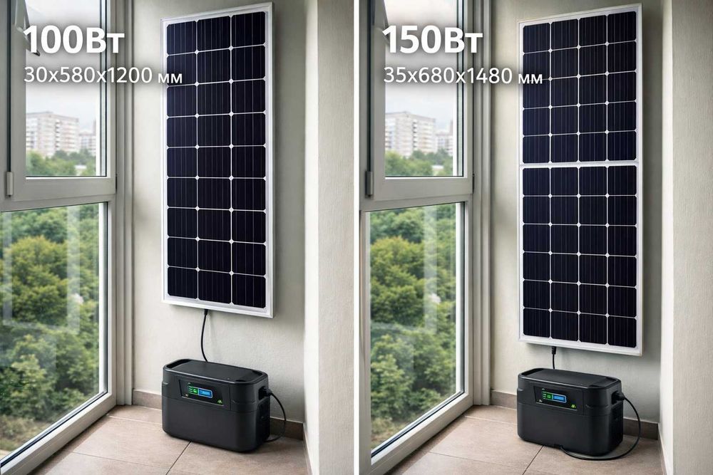 Сонячні панелі 50/100/150/355/550Вт на балкон/квартиру/зарядну станцію