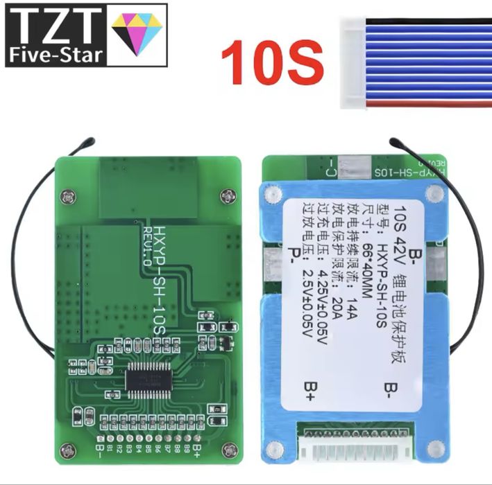 BMS плата захисту Ii-on батарей 10S 42V 15A бмс