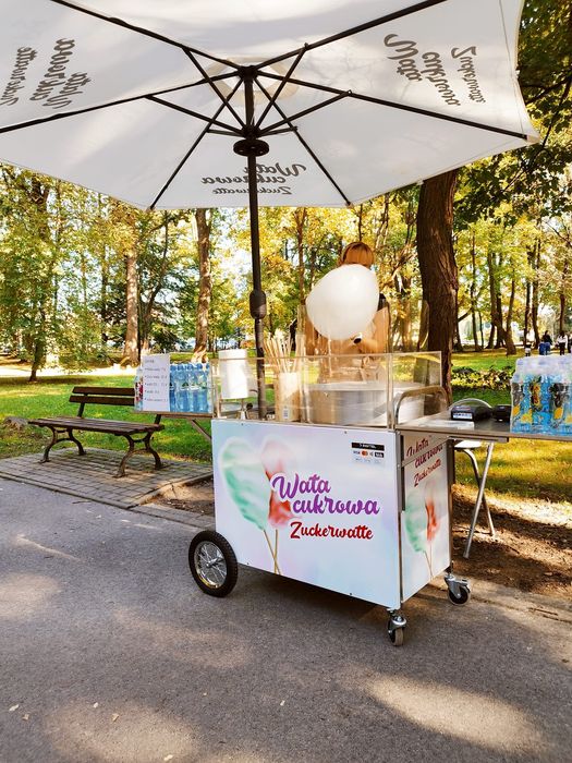 Maszyna, wózek do waty cukrowej i popcornu na wynajem - z obsługą