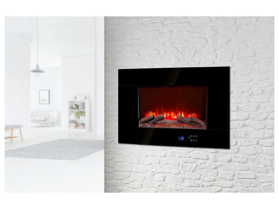 Kominek ścienny z funkcją grzewczą elektryczny LED