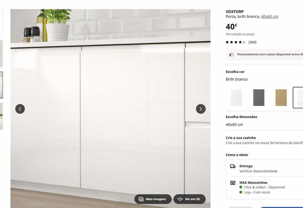 Porta Ikea Voxtorp 40x60cm para armários Metod