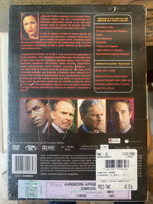 A Vingadora (Alias) Primeira, segunda, e terceira temporada DVD selado