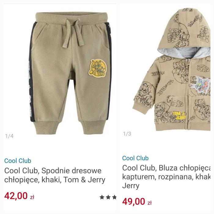 Komplet dresowy Tom&Jerry 86 12-18 Smyk niemowlęcy chłopięcy 2szt 2pak