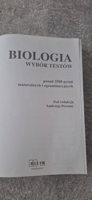 Biologia  wybór testów Andrzej Persona