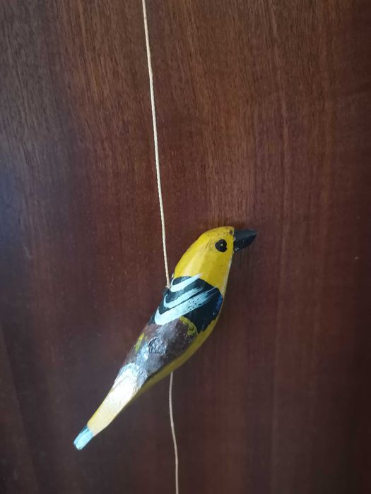 Espanta espíritos Passarinhos artesanal. Madeira pintado à mão
